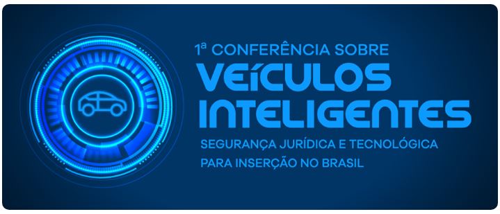 arte em que predominam tons de azul, com a logomarca do evento à esquerda e o nome do evento à direita