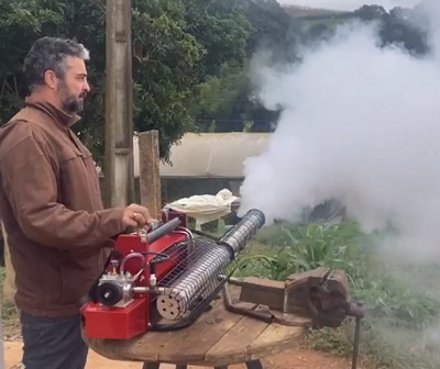 Nebulizador utilizado na prática (Foto: Arquivo pessoal)