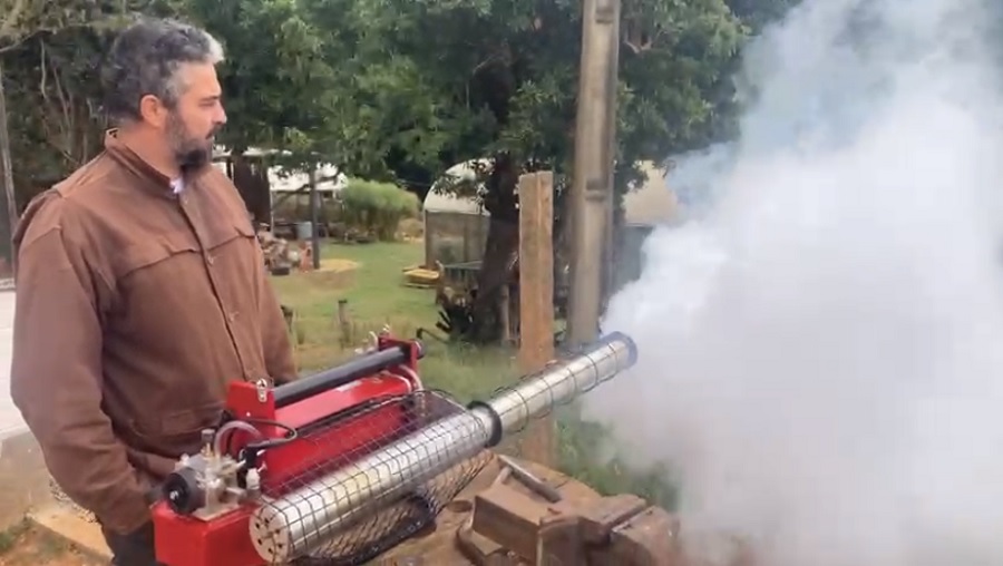 Nebulizador utilizado na prática (Foto: Arquivo pessoal)