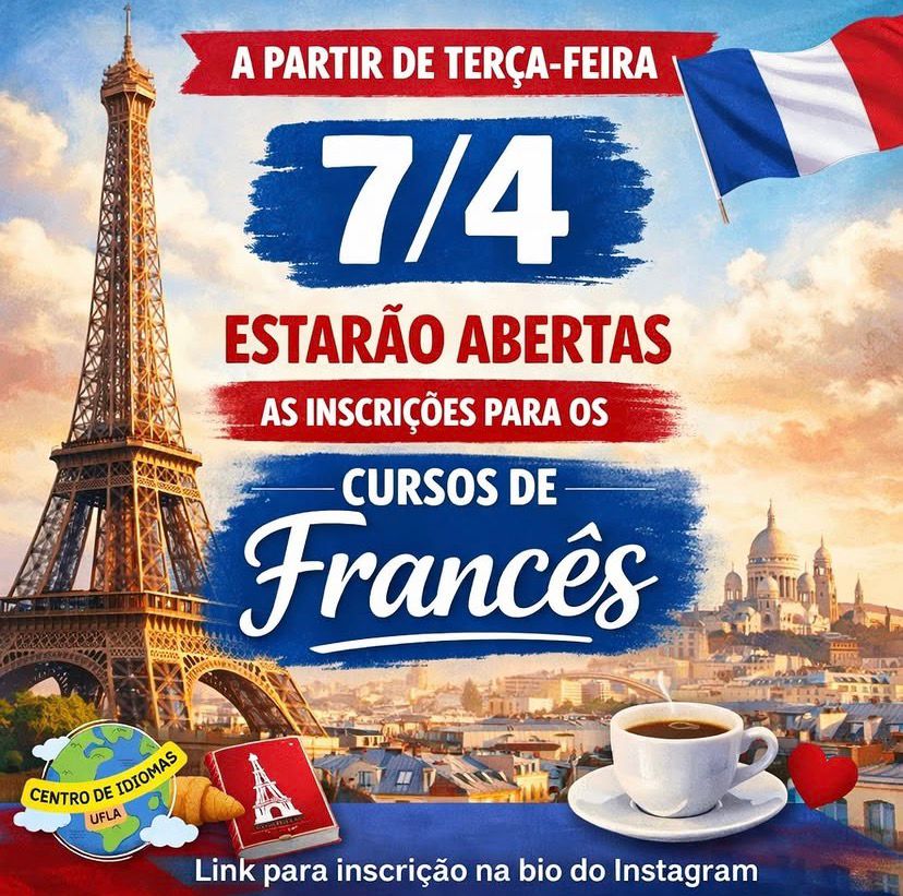Inscrição para Francês na UFLA começa hoje - e vai até quinta