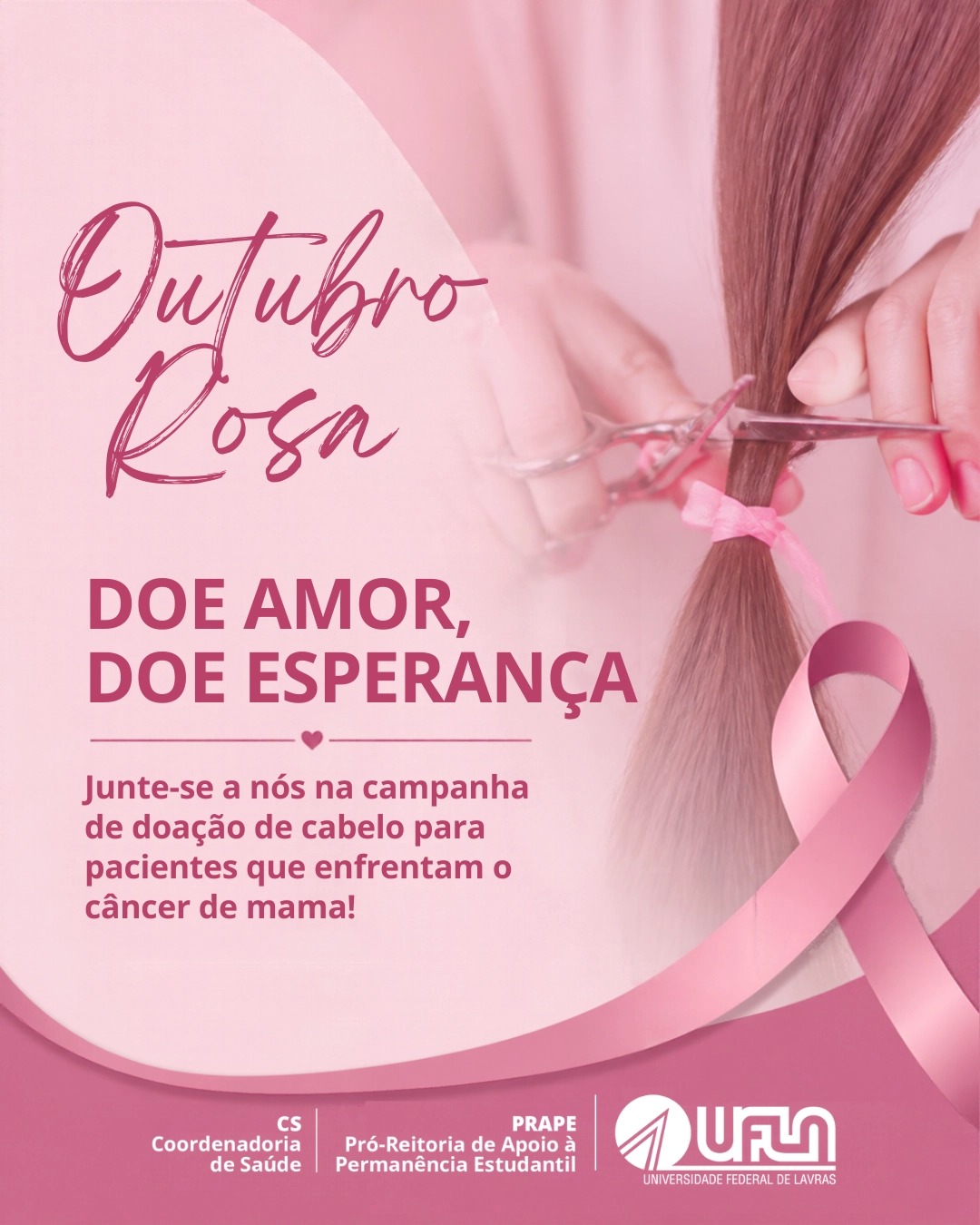 UFLA promove campanha de doação de cabelo durante o Outubro Rosa